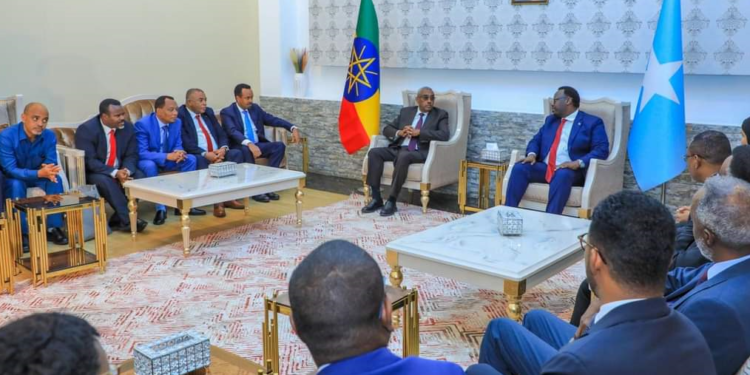 Sawirro: Wafdi ka socda Itoobiya oo lagu soo dhaweeyay magaalada Muqdisho