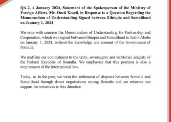 Turkey condemns Ethiopia-Somaliland deal as a violation of Somalia’s sovereignty – Somali Nationwide Information Company
