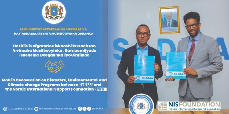 SoDMA and NIS Basis signal MOU to sort out local weather and catastrophe challenges – Somali Nationwide Information Company