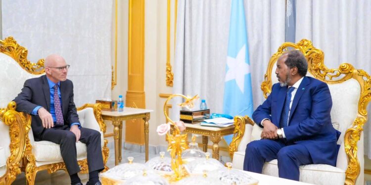 Somalia’s president meets performing UN ambassador James Swan 