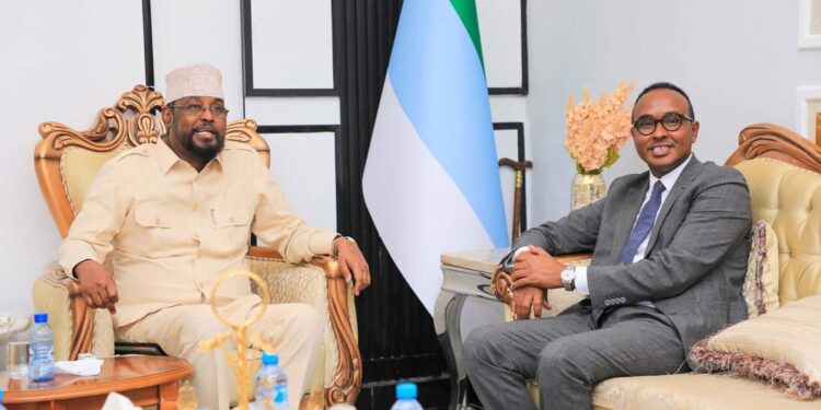 SoDMA Commissioner Meets with Jubaland State President Ahmed Madobe
