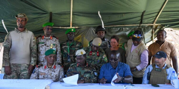 AU peacekeepers hand over fifth base to Somalia’s military as a part of third part of troop drawdown 