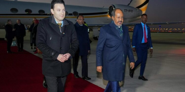 Somalia’s president arrives in Berlin for talks with German chancellor 
