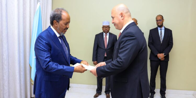 Somali President Receives Credentials from New Ambassadors